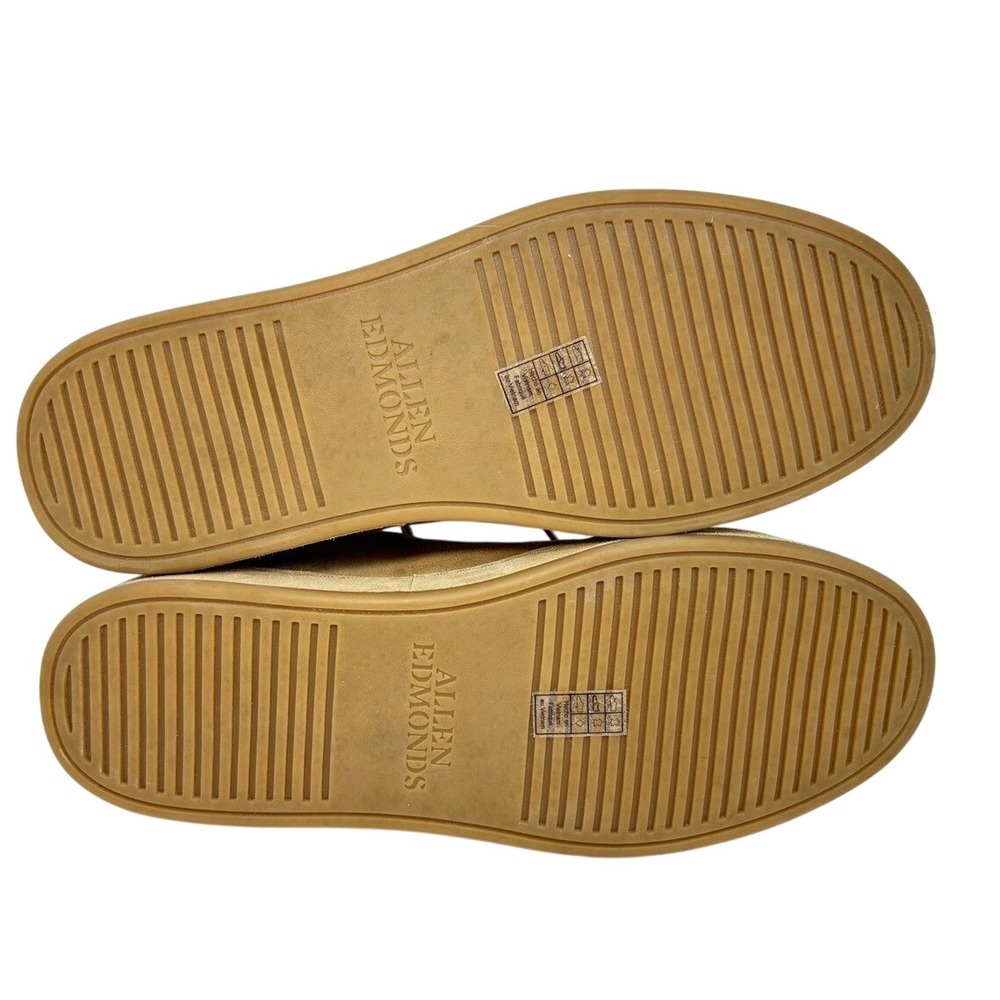Allen Edmonds Mens Barnes Suede Sneakers Size 8.5 D Tan‎ Bone Low Top Lace Up - Picture 3 of 9